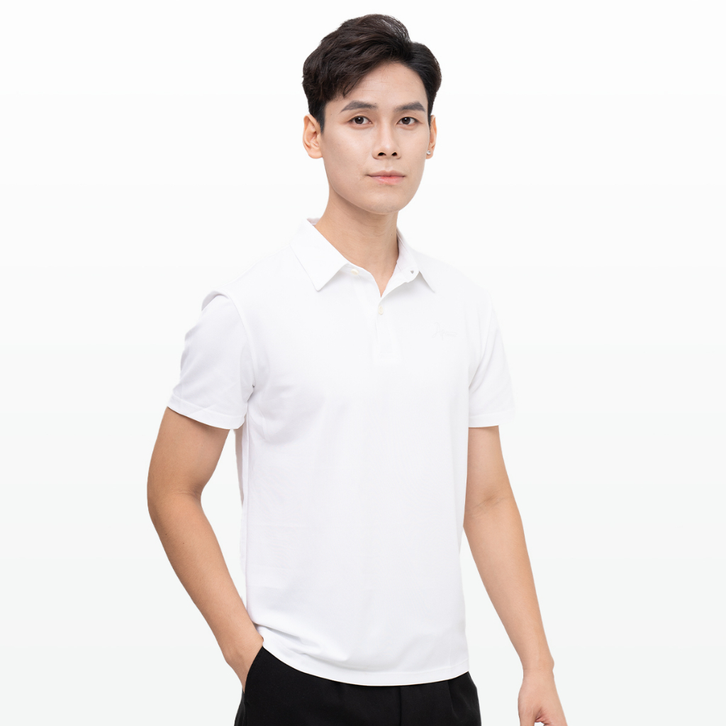 Áo Polo nam màu trắng kiểu dáng Basic MKG vải cotton lạnh xuất âu thanh lịch, sang trọng, nam tính MPL02