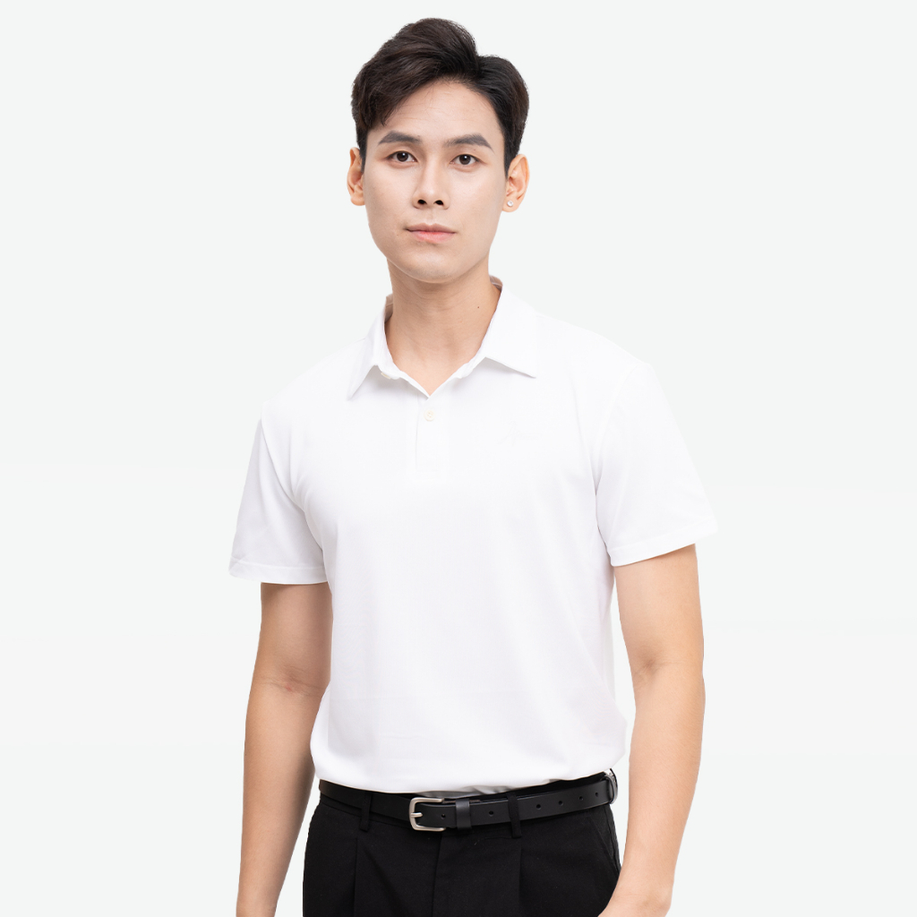 Áo Polo nam màu trắng kiểu dáng Basic MKG vải cotton lạnh xuất âu thanh lịch, sang trọng, nam tính MPL02