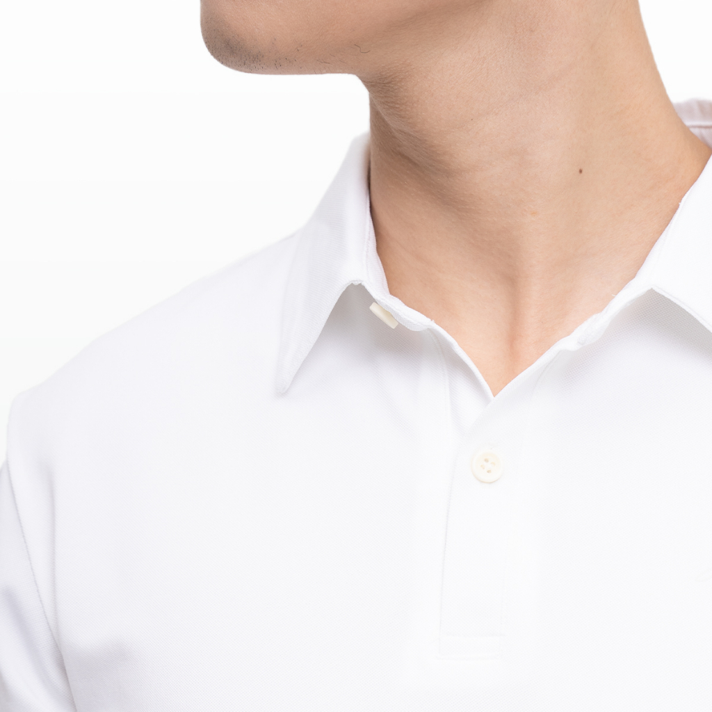 Áo Polo nam màu trắng kiểu dáng Basic MKG vải cotton lạnh xuất âu thanh lịch, sang trọng, nam tính MPL02