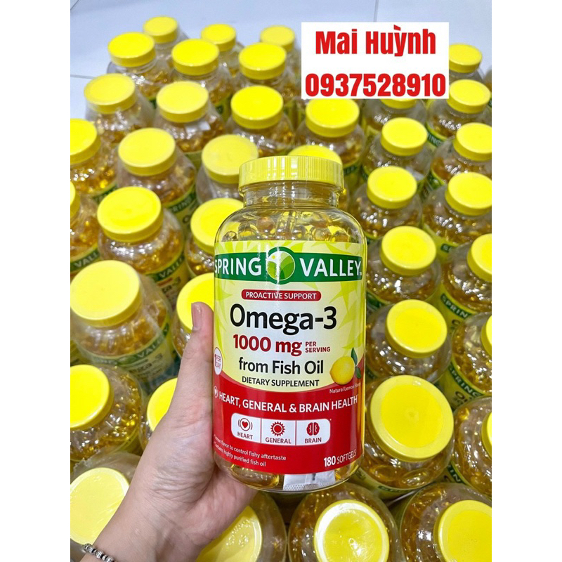 Viên uống dầu cá Spring Valley Omega3 -180v - 1000mg