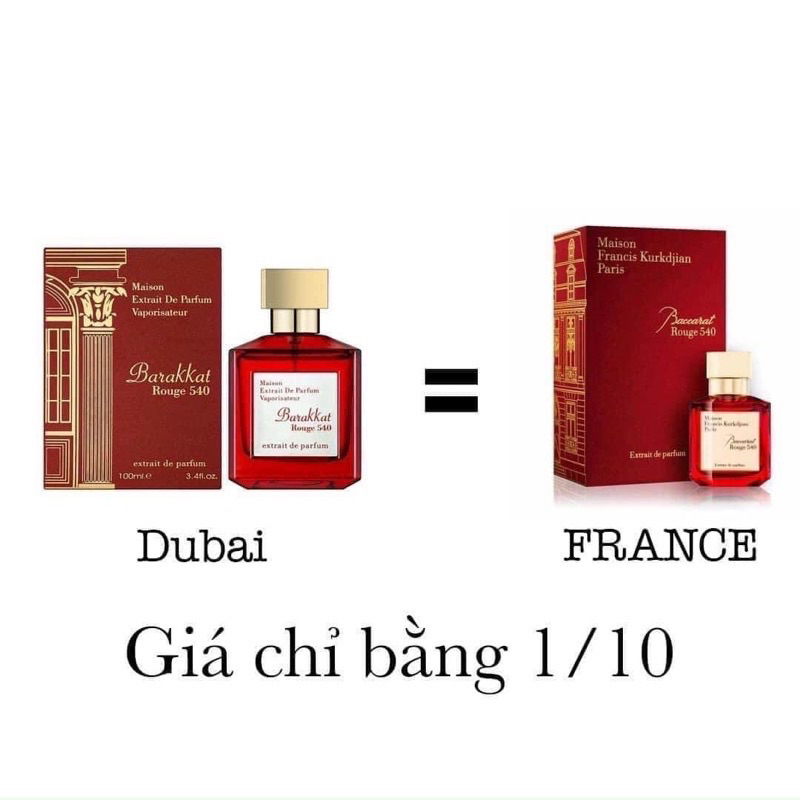 Maison Vaporisateur Barakkat Rouge 540 Extrait De Parfum full 100ml