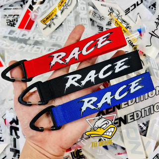 Móc khoá dây tiên lời chữ RACE, với ba phối màu đỏ đen xanh giúp cho việc tìm chìa khoá dễ hơn