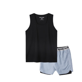 Set quần áo tập gym bamihome quần 2 lớp tập gym và áo ba lỗ att05 qg02