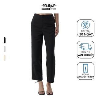 Quần kaki nữ lửng túi ẩn form straight crop - routine 10f22pcaw003