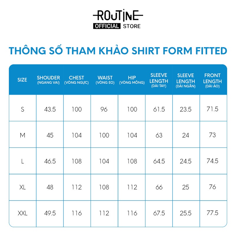 Áo Sơ Mi Nam Oxford Tay Dài Cổ Trụ Form Fitted - Routine 10F22SHL006CR1