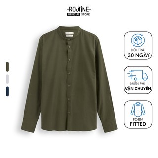 Áo Sơ Mi Nam Oxford Tay Dài Cổ Trụ Form Fitted - Routine 10F22SHL006CR1