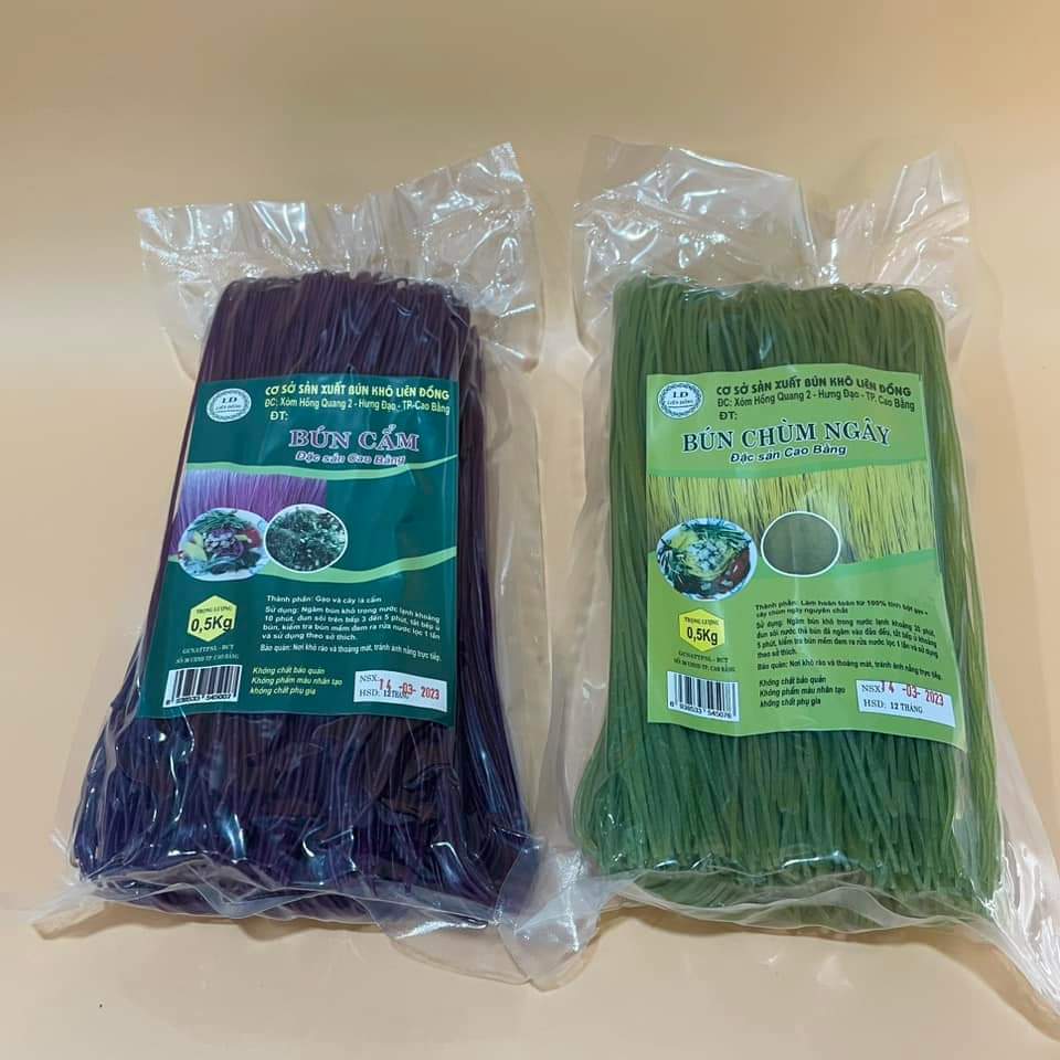 Mì bún ngũ sắc mix 5 loại ngô/gấc/cẩm/đậu biếc/chùm ngây Liên Đồng eatclean, healthy