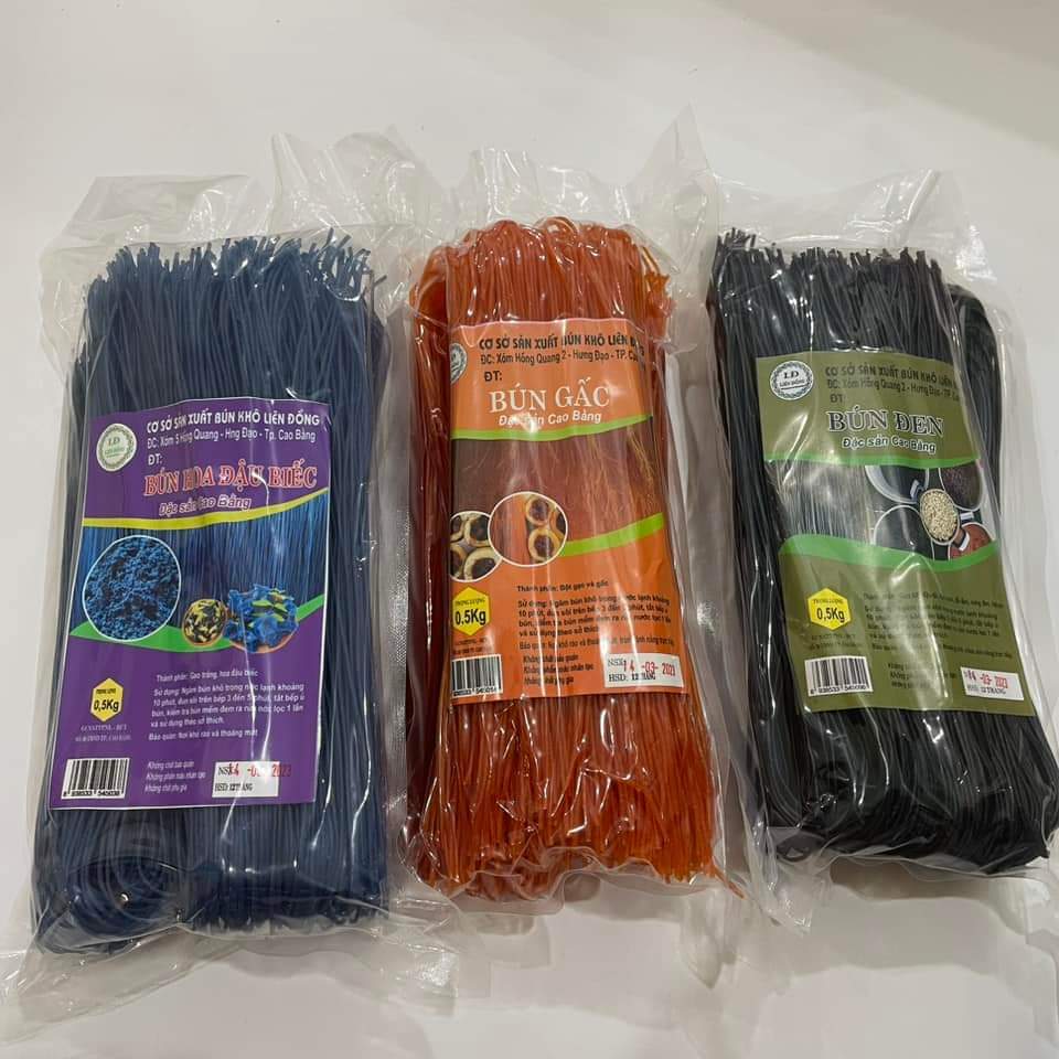 Mì bún ngũ sắc mix 5 loại ngô/gấc/cẩm/đậu biếc/chùm ngây Liên Đồng eatclean, healthy