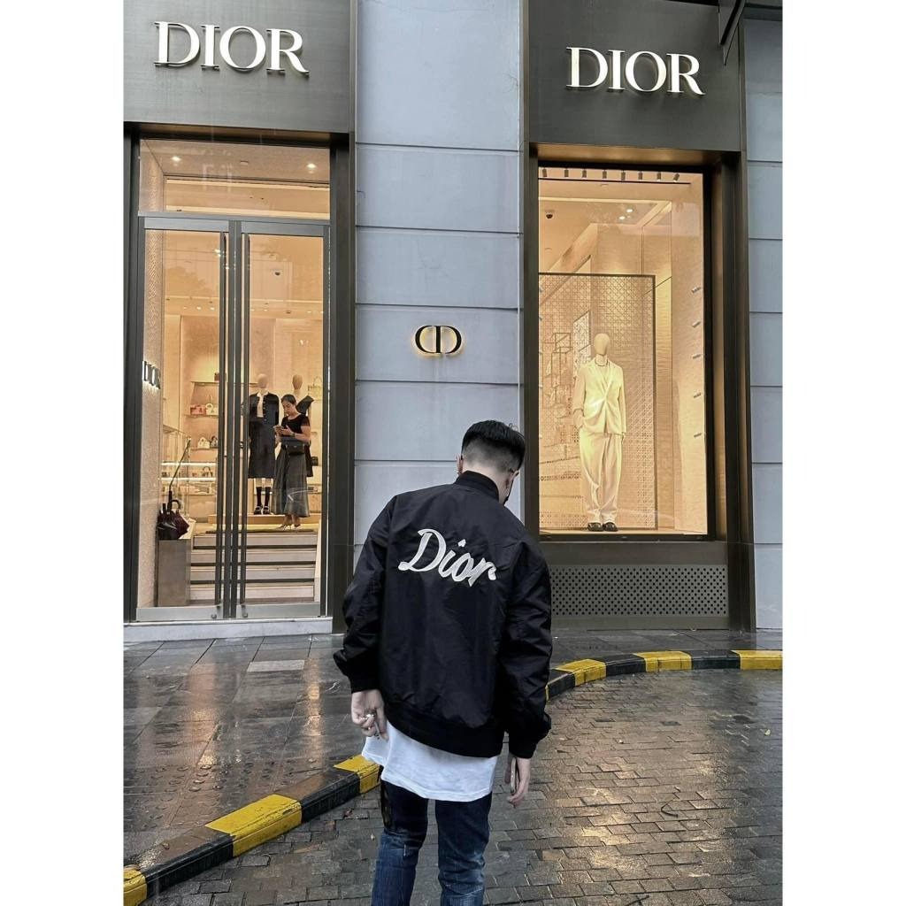 Áo khoác bomber Di.or 2 lớp chữ thêu cao cấp_Áo khoác bomber nam cao cấp