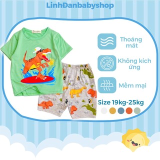 Bộ cộc tay cho bé trai, bé gái chất vải thun lạnh Pekaboo hình ô tô khủng long mới nhất