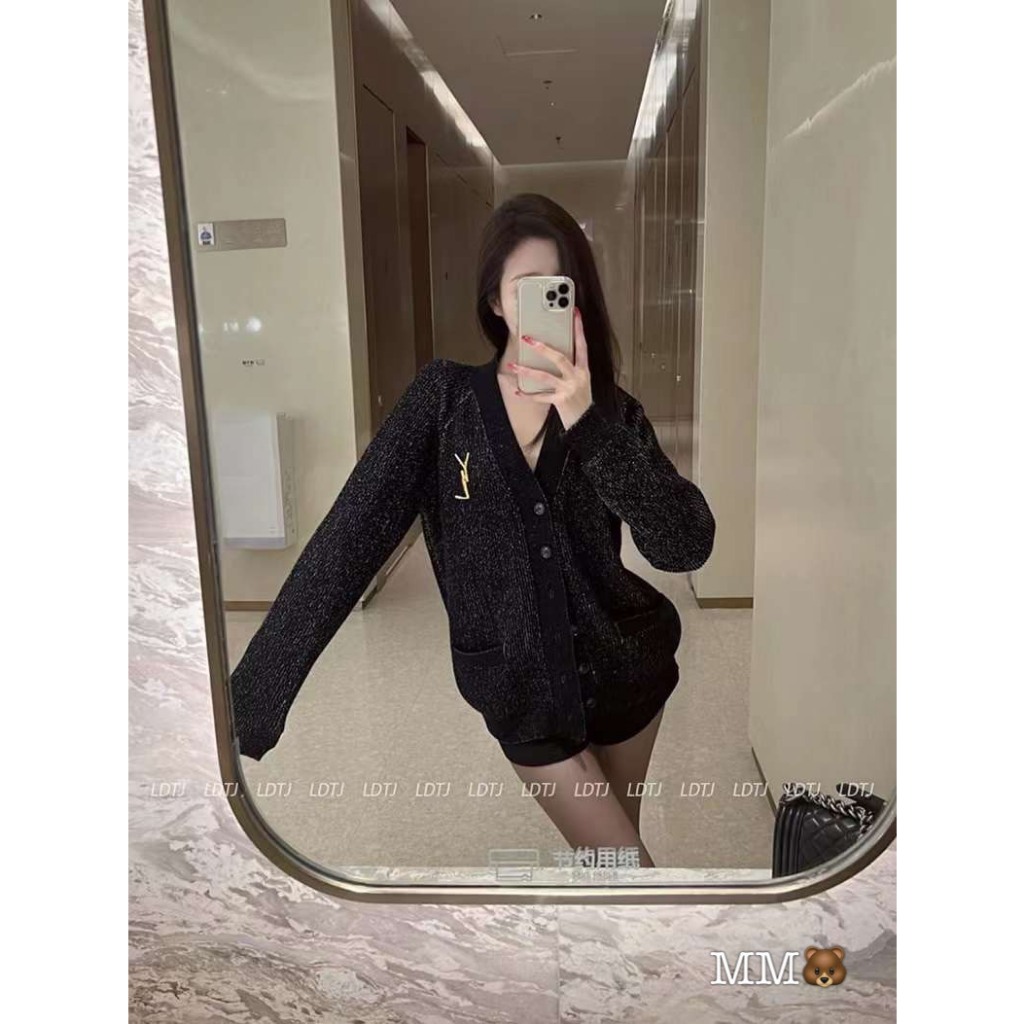 Áo cadigan nhũ Y SL