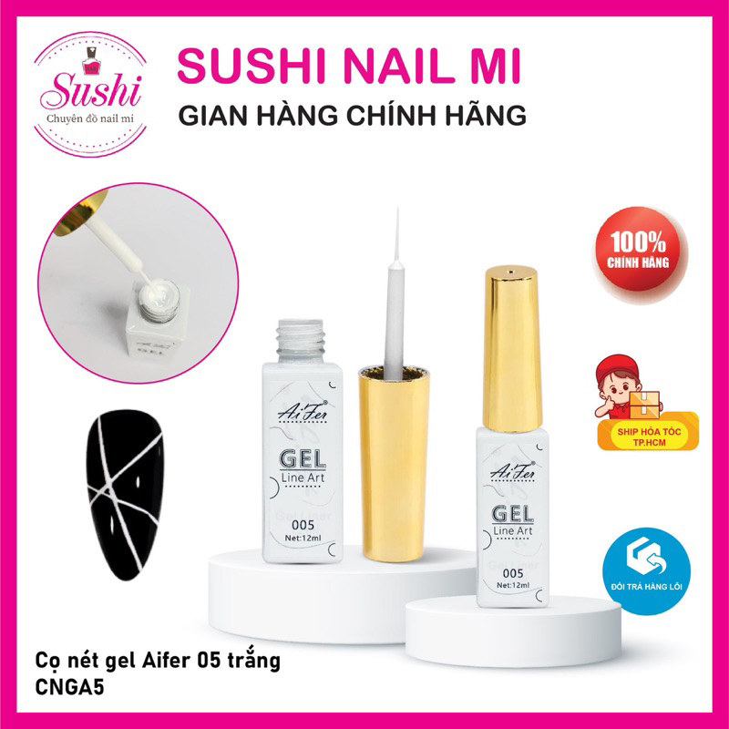Cọ nét gel Aifer - Sushi nail mi