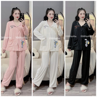  Bộ bầu - bộ sau sinh - BỘ DÀI THUN TĂM CỔ PIZAMA CHUỘT - 3 Màu { Freeship } 