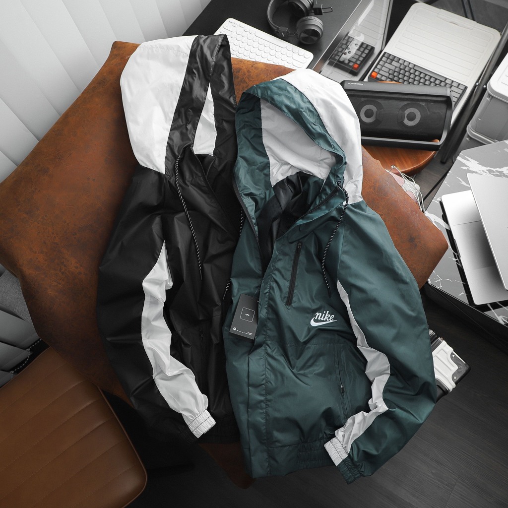 Áo khoác gió NK vải dù chống nước siêu đẹp phù hợp thể thao logo thêu nét căng phối màu raglan đẹp mắt