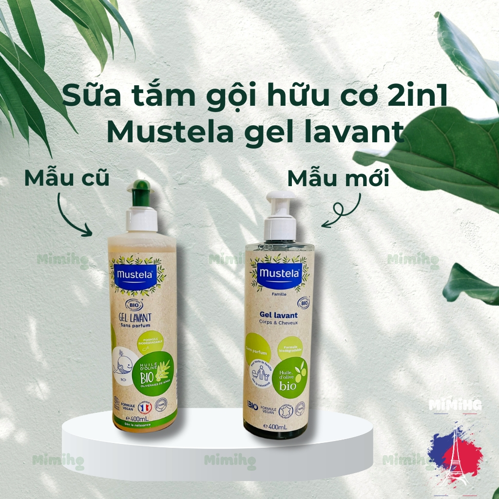 Sữa tắm Mustela hữu cơ gel lavant, sữa tắm gội hữu cơ 2in1 dùng cho bé từ sơ sinh_MiMi HG