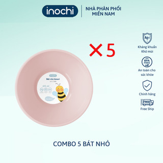 Combo 5 bát ăn dặm cho bé Inochi. Bát nhựa chịu nhiệt không mùi, bát ăn cơm/cháo/mì
