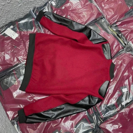 Áo Khoác Bomber Nam Nữ Vải Dạ Phối Tay Da Đen - 2 Bên Tay Vai Lót Gió Hai Lớp Dày Dặn Form Dáng Unisex Hot Hit 2023