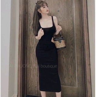 Váy ba lỗ ôm body cổ vuông