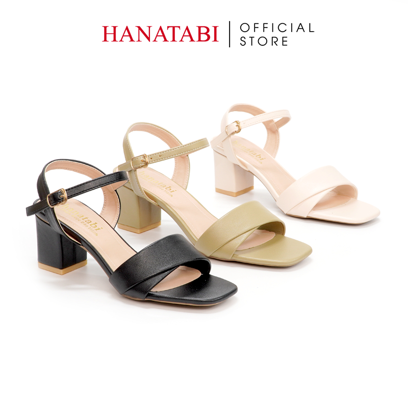 Sandal Nữ Hanatabi Quai Ngang 1 Xếp Mũi Vuông Gót Cao 5cm Hậu C Đế TA Cao Cấp Chống Trơn Trượt Mã HNSDG5F862