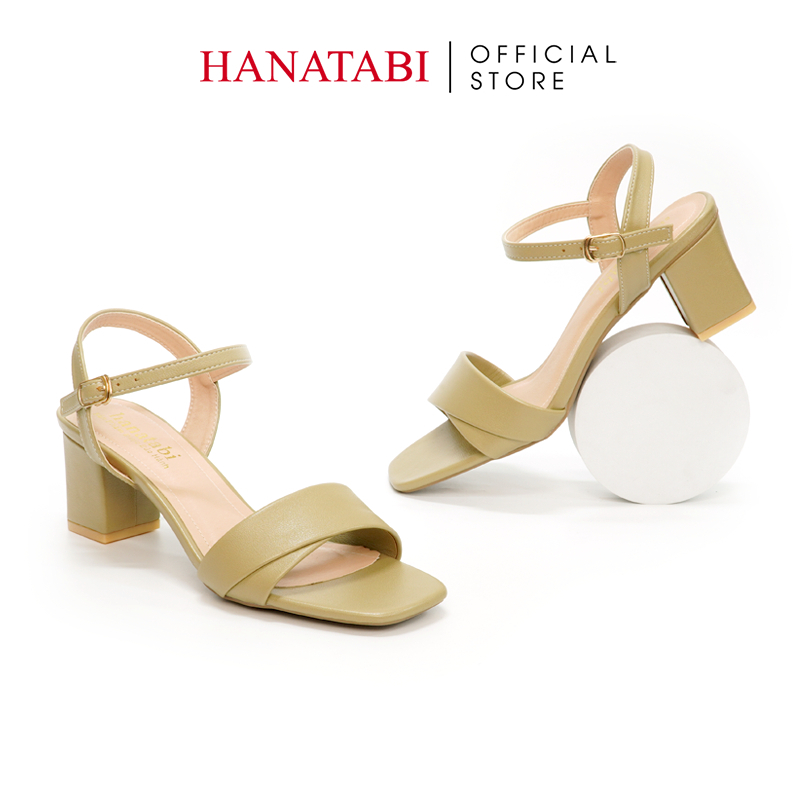 Sandal Nữ Hanatabi Quai Ngang 1 Xếp Mũi Vuông Gót Cao 5cm Hậu C Đế TA Cao Cấp Chống Trơn Trượt Mã HNSDG5F862