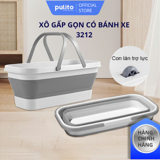 Xô nước gấp gọn đa năng pulito 3012 có bánh xe 52 cm - vệ sinh nhà cửa, xô giặt lau nhà, rửa xe, lau kính 20l