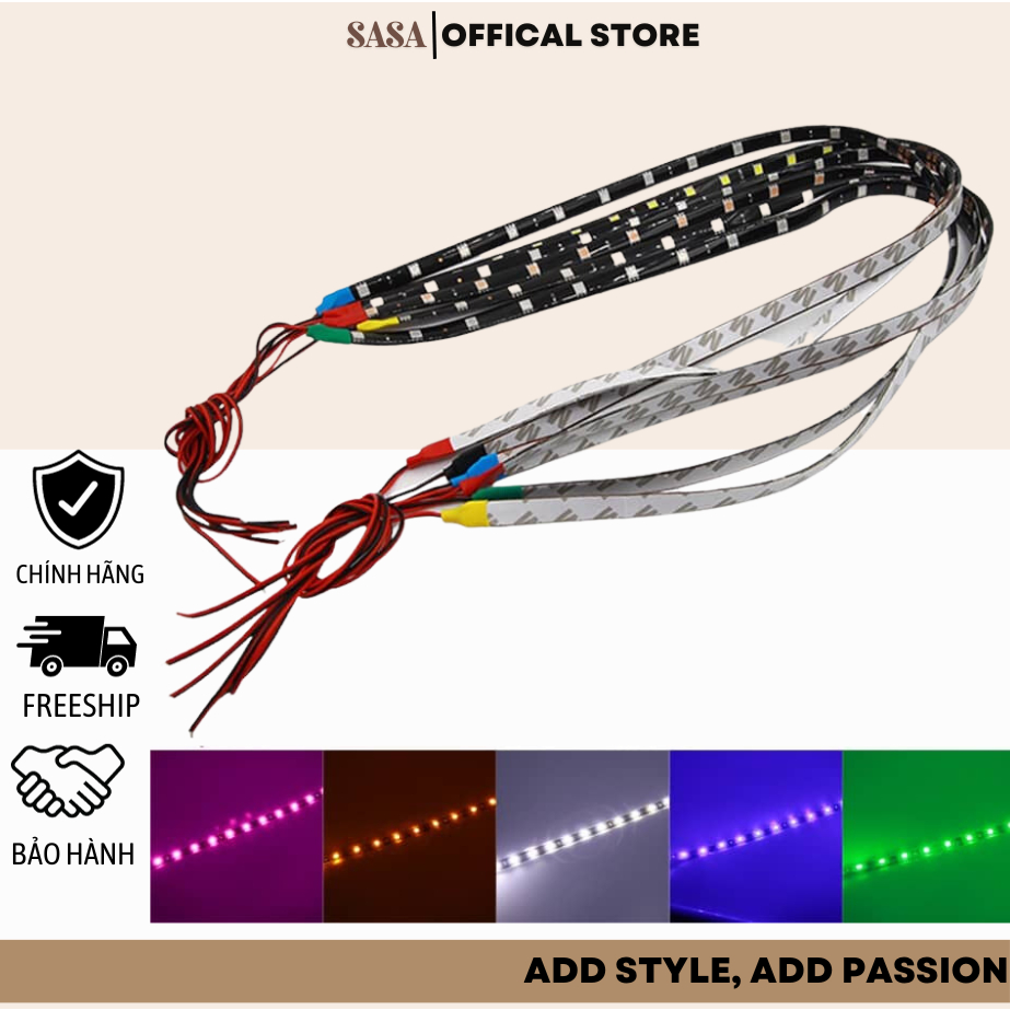 Dây đèn led 30cm 15 bóng trang trí ô tô xe máy