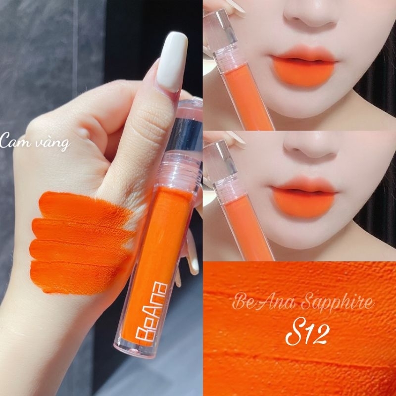 Son cam vàng, son cam tươi, son cam nude, son môi chính hãng, son lì lâu trôi son BeAna màu son tươi sáng, nổi bật