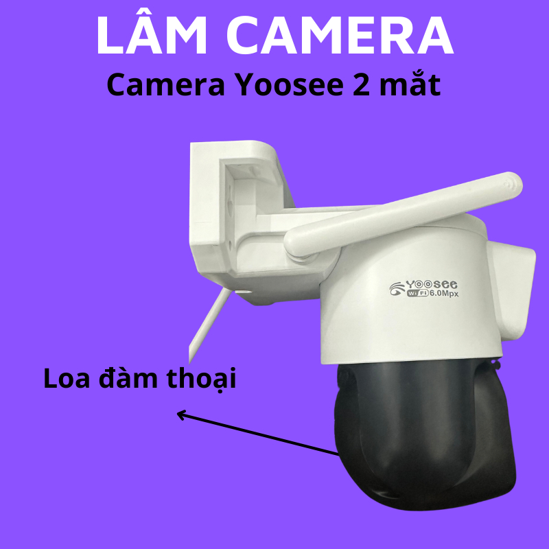Camera Yoosee Wifi ngoài trời 2 mắt xem cùng lúc, góc rộng, đàm thoại, IP66 chống nước an toàn tại LÂM CAMERA