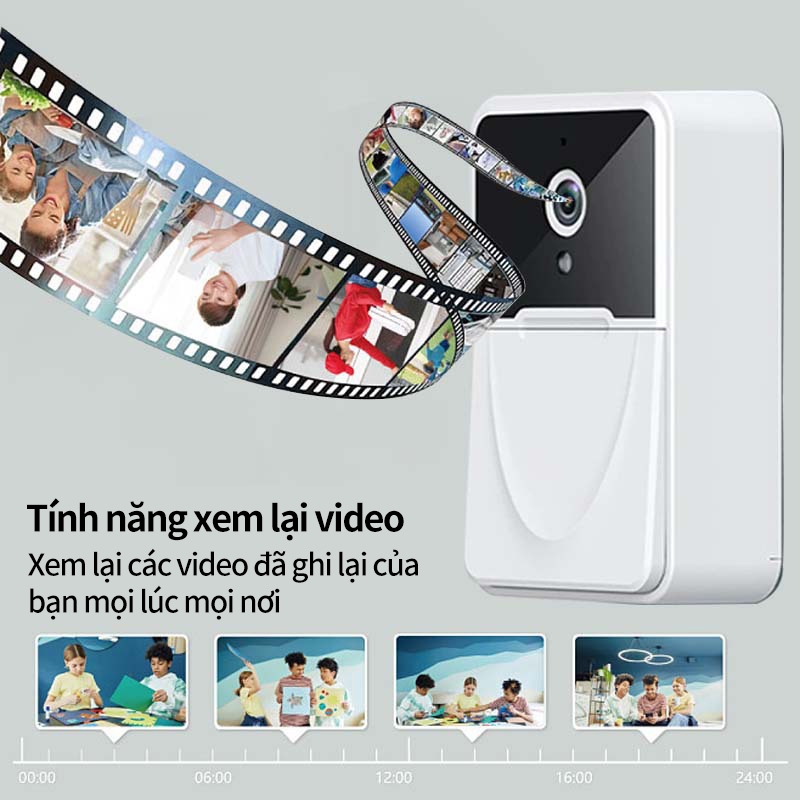 Camera chuông cửa thông minh, kết nối không dây với điện thoại di động