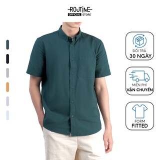 Áo Sơ Mi Nam Tay Ngắn Oxford Trơn Form Fitted - Routine 10F22SHS002C