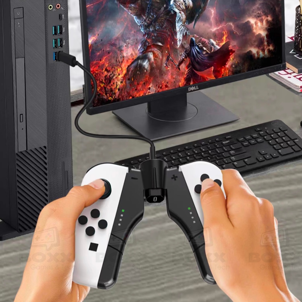 Grip Sạc Joy Con chữ V set 2 cái cho Nintendo Switch chính hãng Dobe