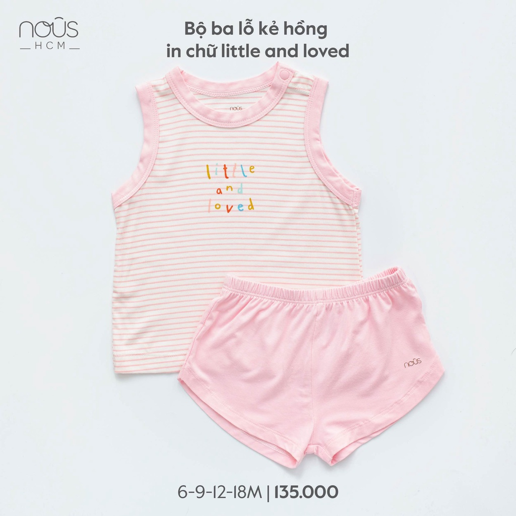 Bộ ba lỗ Nous dễ thương cho bé trái bé gái