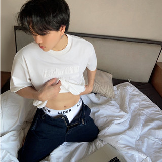 Áo thun thêu xù trắng original lider tee - true white