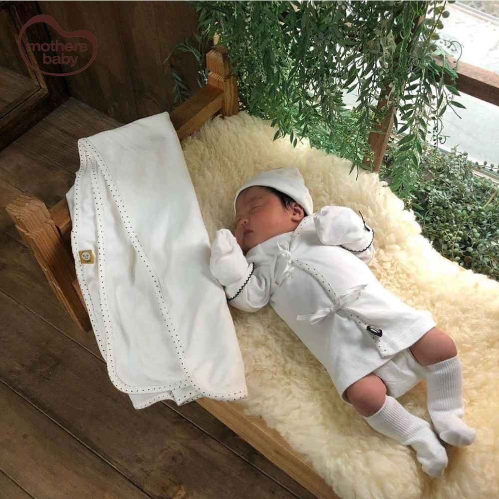 Set Sơ Sinh Cao Cấp 5 Món Đóng Hộp Xinh Xắn - Thương hiệu Angel B, Mothersbaby Hàn Quốc