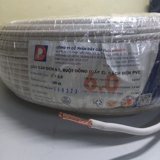 [bán theo mét] Dây điện đơn Lion CV 6.0 - màu ngẫu nhiên