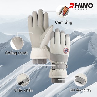 Găng tay lót lông cừu giữ ấm mùa đông chống gió Rhino G904 chống trượt đi xe máy, xe đạp cho nam nữ,