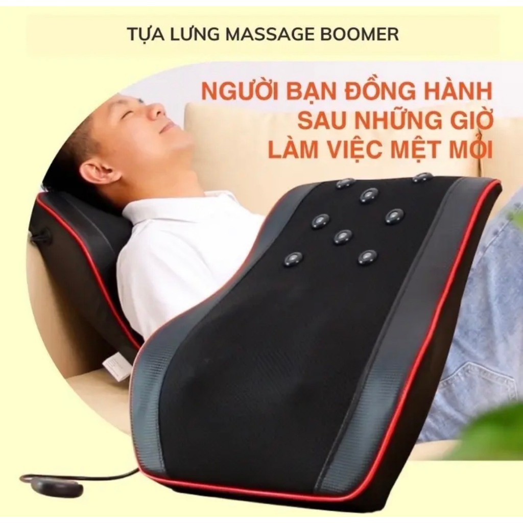 Gối Massage Cổ Vai Gáy Cao Cấp Thế Hệ Mới CÓ REMOTE, ĐIỀU KHIỂN ,Máy Massage Hồng Ngoại 20 Bii, 8 NAM CHÂM TỪ TÍNH .