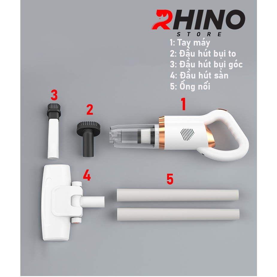 Máy hút bụi cầm tay Rhino VC101 mini gia đình tiện lợi