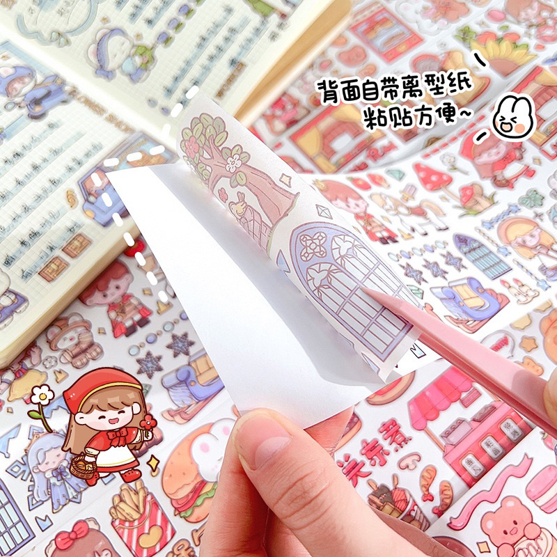 Hình dán dáng dài hoạ tiết hoạt hình dễ thương-Tiệm Ốc Sột