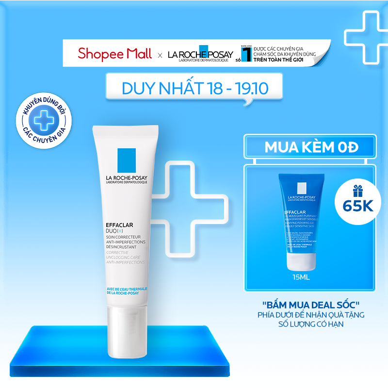 Kem dưỡng giảm mụn, ngừa thâm La Roche-Posay Effaclar Duo+ 15ml