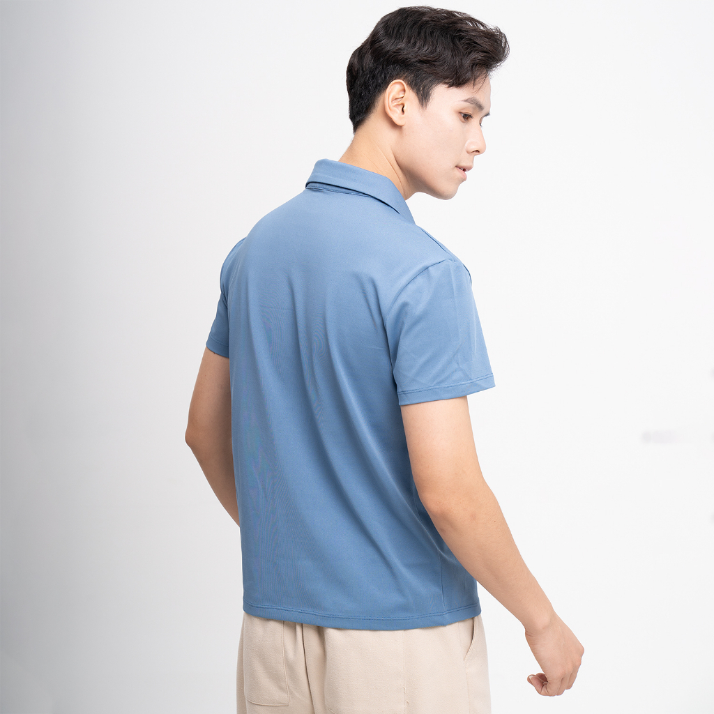 Áo Polo nam màu xanh nhạt kiểu dáng Basic MKG vải cotton lạnh xuất âu thanh lịch, sang trọng, nam tính APL01