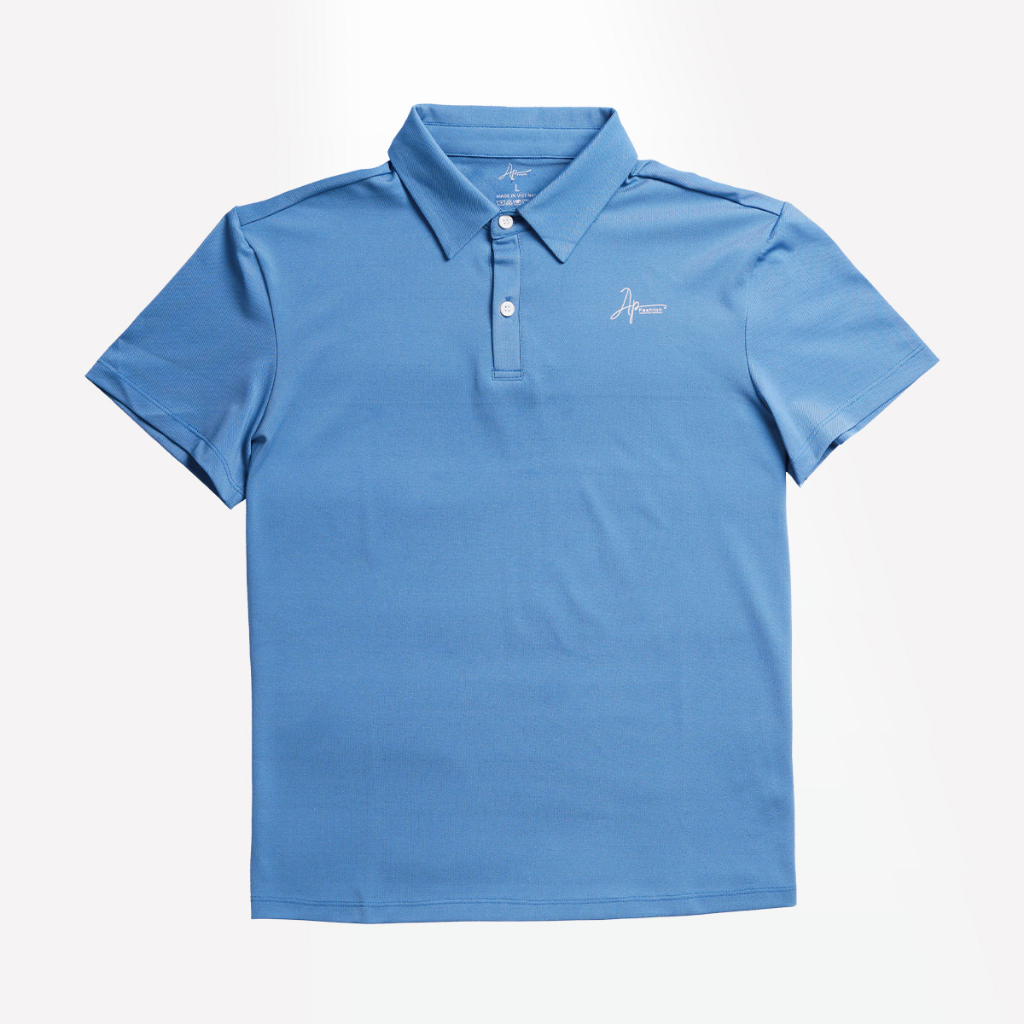 Áo Polo nam màu xanh nhạt kiểu dáng Basic MKG vải cotton lạnh xuất âu thanh lịch, sang trọng, nam tính APL01