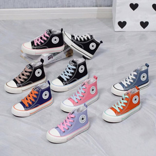 Giày thể thao cổ cao Conver_se bé gái bé trai khóa kéo thời trang TM876