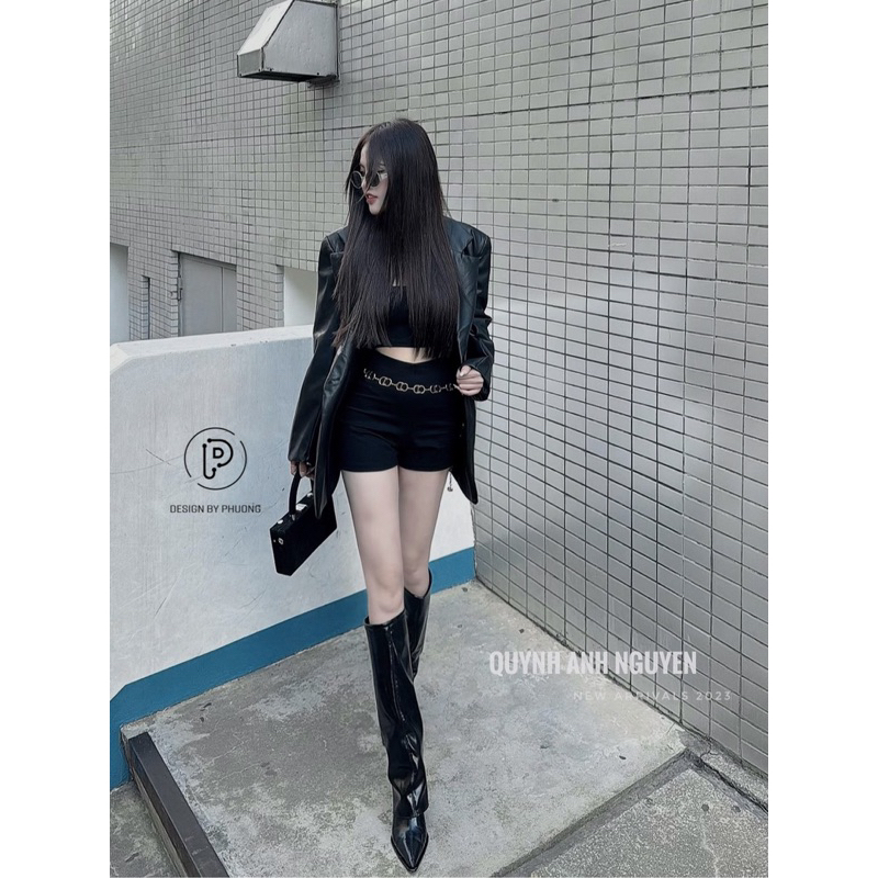 Áo da dáng dài 2 lớp