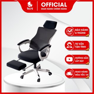 Ghế công thái học gaming ergonomic cao cấp, ghế văn phòng chân xoay lưng lưới