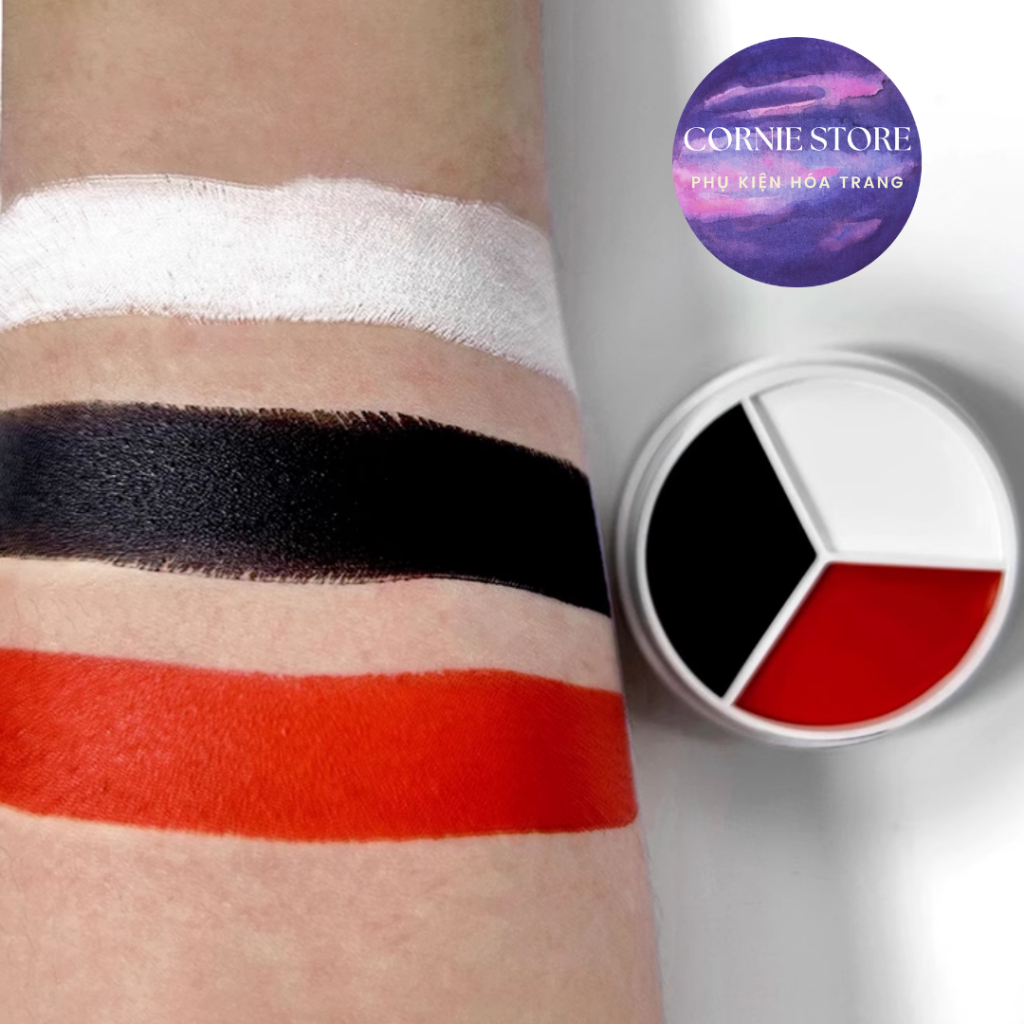 Bảng Face & body panting 3 ô - Vật phẩm màu hóa trang cosplay màu vẽ mặt màu vẽ cơ thể body hóa trang Cornie.Store