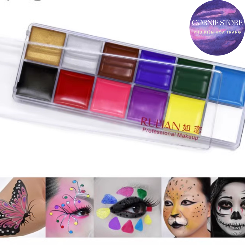 Bảng Face & body panting - Vật phẩm màu hóa trang cosplay màu vẽ mặt màu vẽ cơ thể body hóa trang Cornie.Store