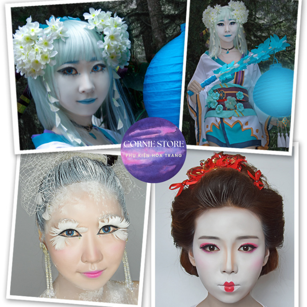 Kem nền trắng geisha cosplay- Vật phẩm hóa trang cosplay - Phấn nền Geisha mặt và cơ thể face and body hóa trang Cornie