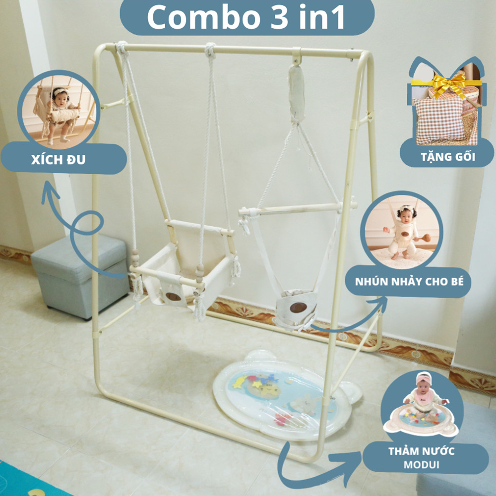 Xích Đu Kiêm Nhún Nhảy Tập Đứng Đa Năng Cho Bé Từ 3 Tháng Đến 6 Tuổi Chính Hãng