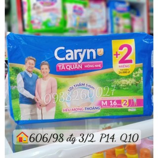 Tã quần người già Caryn M16/L14 /XL12+2 miếng